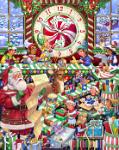 Toyland  Published by the Vermont Christmas Company -  Toyland : Wollenmann, jigsaw puzzle, Advent Calendar, Christmas, elves, Santa, reindeer, Rudolph, list, toys, holiday, clock, winter, window, snow, peppermint, doll, teddy bear, train, boat, presents, ribbon, pachages, wrapping paper