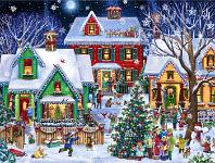 Holiday Houses  Published by Ceaco Puzzles and Wentworth Wooden Puzzle Company -  Happy Holidays