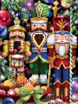 The Three Nutcrackers  Published by the Vermont Christmas Company -  The Three Nutcrackers : Wollenmann, jigsaw puzzle, nutcrackers, Christmas, holiday, decorations, nuts, ornaments, lights, toys, candy, ribbon, bow, candy cane