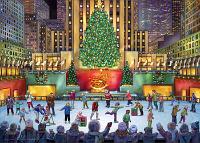 Rockefeller Center  Published by the Vermont Christmas Company -  Rockefeller Center : Advent Calendar, Christmas, Christmas tree, Wollenmann, holiday, ice, jigsaw puzzle, skate, Rockefeller Center, city, night, people, children, New York City, Santa